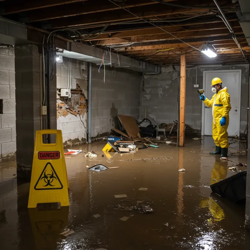 Flooded Basement Electrical Hazard in Dalton, OH Property